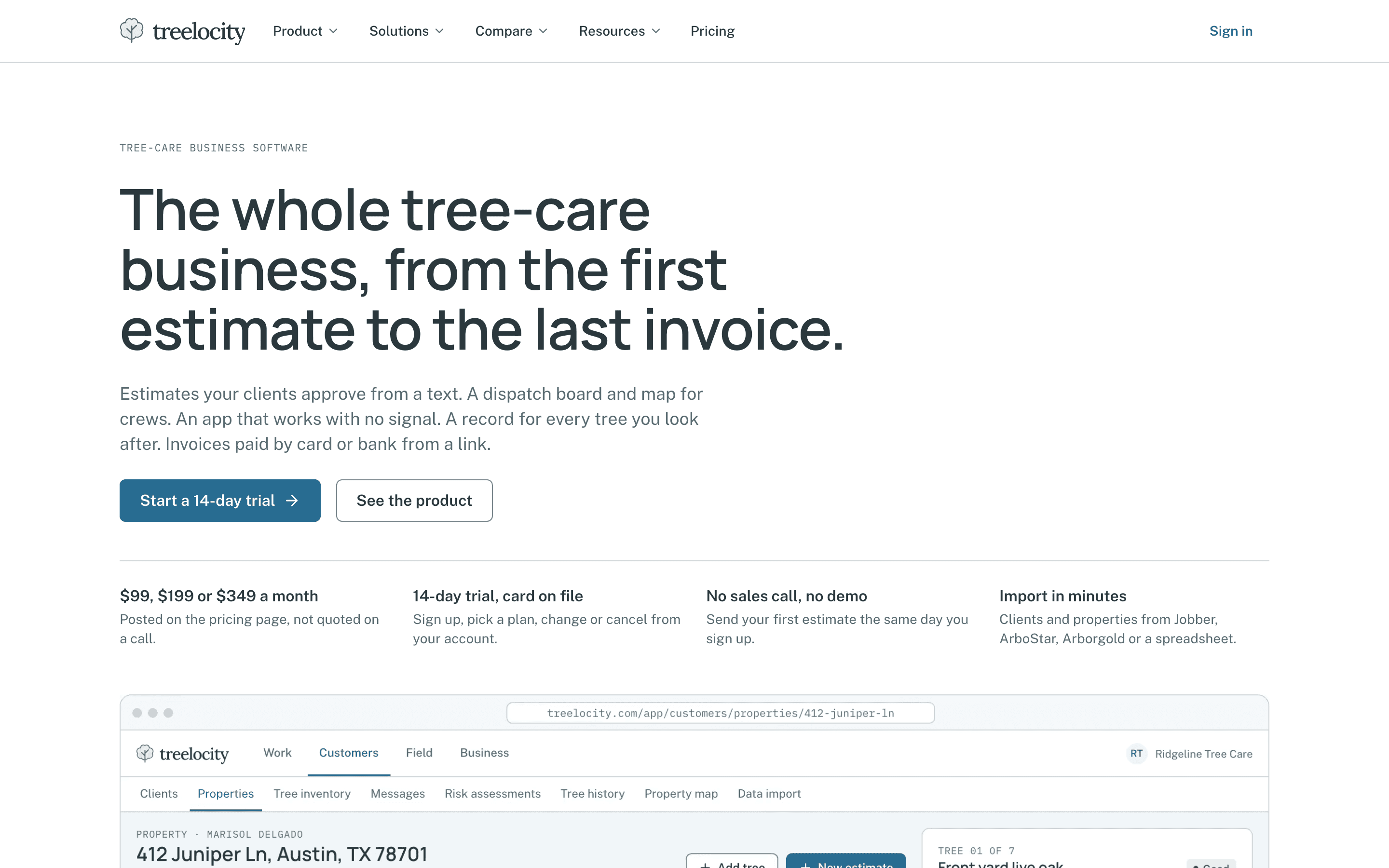 The Treelocity website